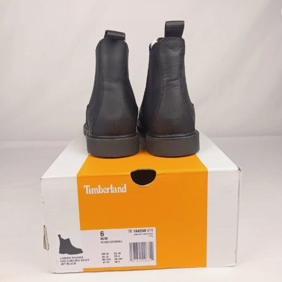 Timberland Women's Linden Woods Chelsea Black Boots Slip On Work Boot Size 6 - Picture 5 of 10
